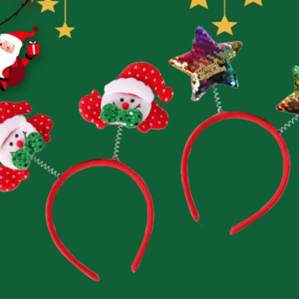 6 stk. julehårbøjler, søde julehatte toppers, til julefrokost, julemiddag B