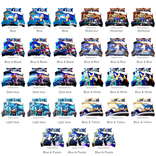 Sängklädesset Supersonic Sonic Cartoon Anime Täcke & Kuddfodral