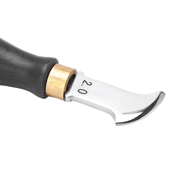 Lädercreaser Ergonomisk design 304 Rostfritt stål Sandelträhandtag Spegelpolerad Läderremskärare 2,0 mm