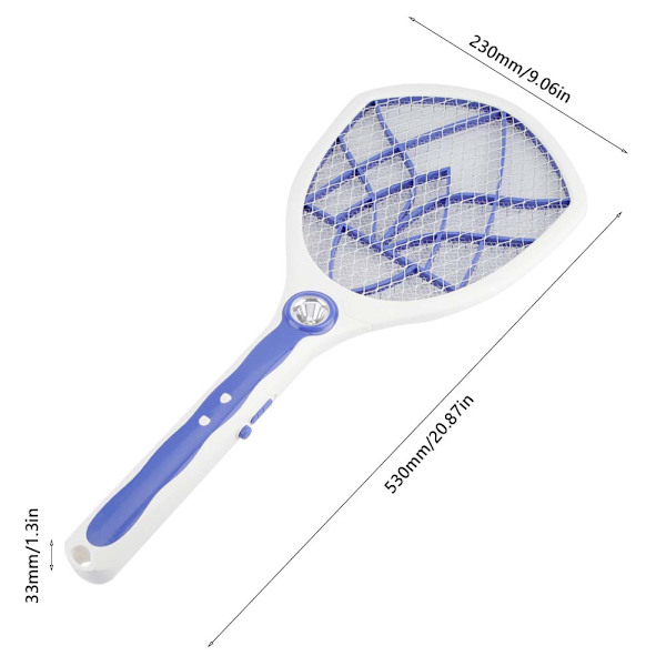 Elektrisk myggfångare Swatter Racket USB Uppladdningsbar Myggfluga Killer(Blå)