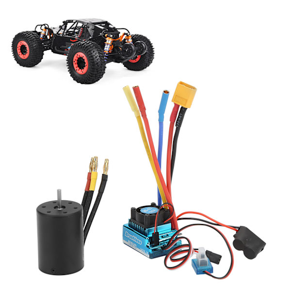 3650 2300KV borstlös motor med 120A borstlös ESC elektronisk hastighetsregulator för 1/8 1/10 RC bil