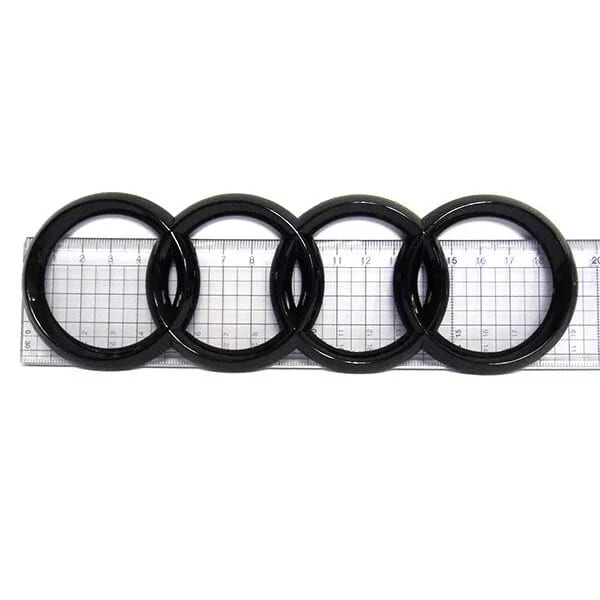 Svart Blank Baklucka Bagageutrymme Ring Badge Emblem för Audi A3 A4 S4 A5 A6 S 192x62mm