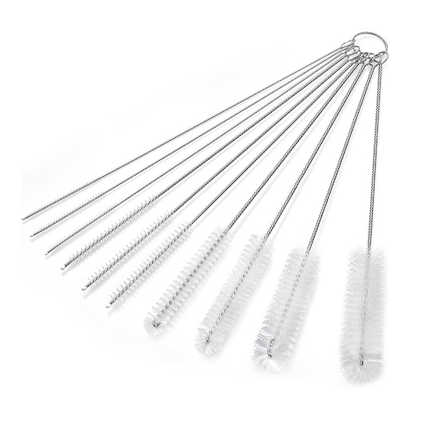 10-pack borstset för rengöring av sugrör, 20 cm flaskrengöringsborste och nylonrörsborste för pipmuggar, dricksglas, vattenflaska, sugrör