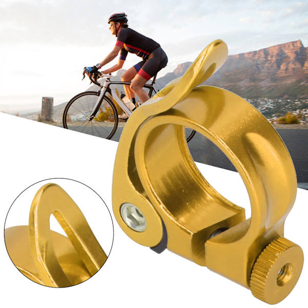2 st/set 31,8 mm cykelsadelstolpe klämma snabbspänne för 27,2 mm cykelsadelstolpe guld