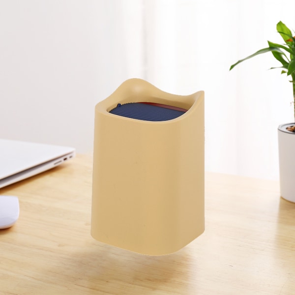 Mini papperskorg i plast med lock för badrum Yellow 8950 | Yellow | Fyndiq