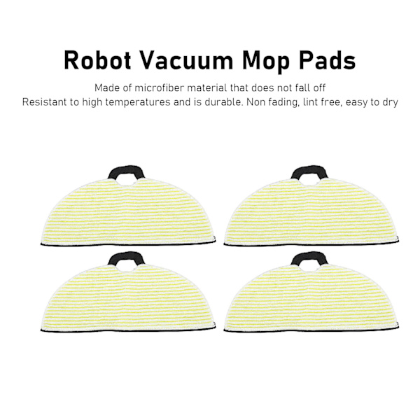 4 st dammsugarmopp ersättningsplattor fiber återanvändbar tvättbar superabsorberande robotdammsugarmopp för Shark RV2001WD RV2002WD