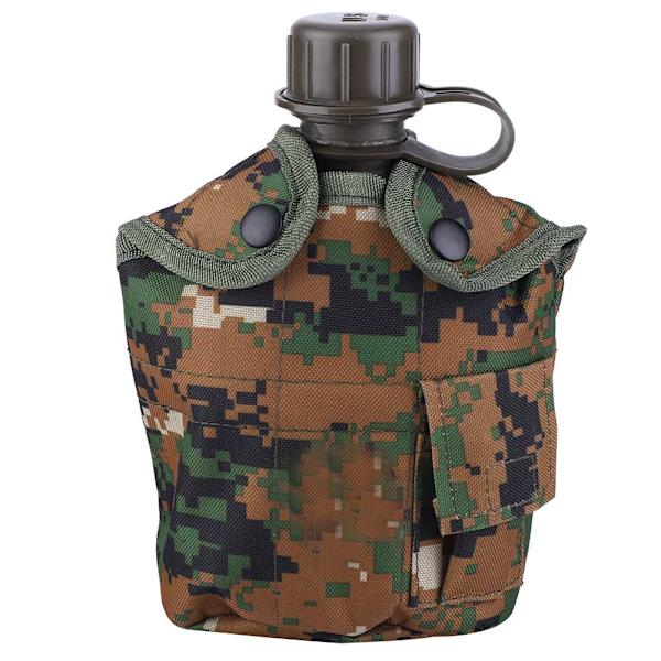Bärbar utomhus camping jakt vattenflaska med bärväska lunchlåda (Woodland Camouflage)
