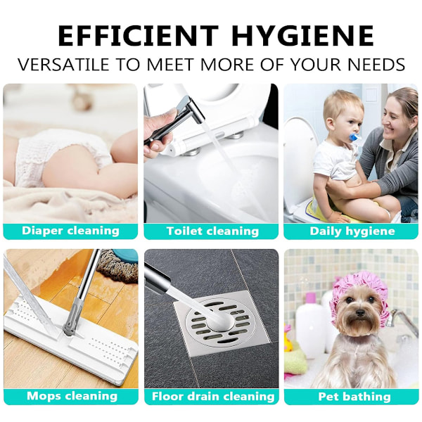 Toalett Duschblandare Kit, Termostatisk Handdusch i Krom Anti-Skåll Toalett, Bidet Spray Dusch Diverter Set