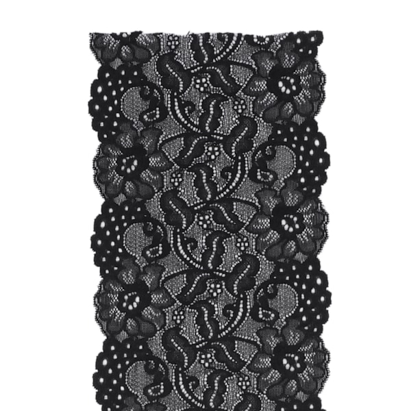Spetsband 17cm Bredd 10 Yard God Elasticitet Säker Användning Enkel Hantering Lägg Till Eleganz Klädtillbehör Svart