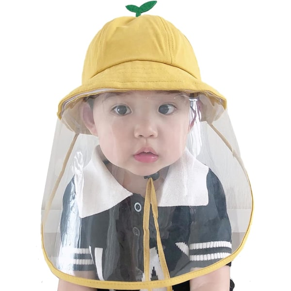 Solhattar för dammsäkra packbara solhattar för damm, utomhus, sport, hatt spädbarn varm, skydd solhatt lämplig för baby (3-18 månader) gul