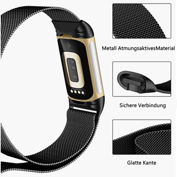 Metall armband kompatibel med Fitbit Charge 5 armband