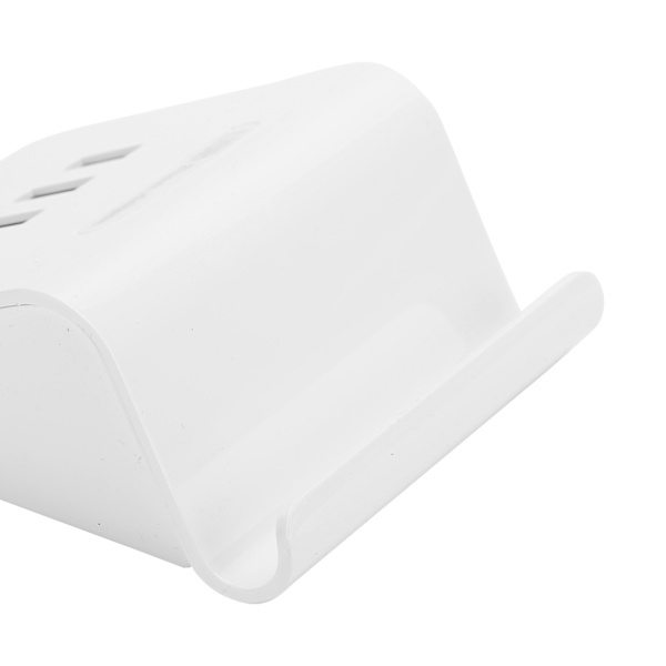 4-portars USB-hubb splitter strömadapter med telefonhållare för Android/IOS mobiltelefon bärbar dator vit