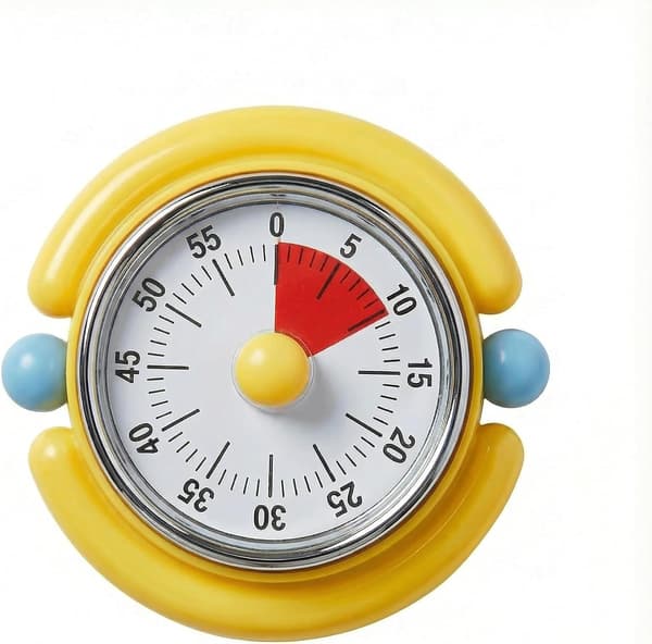 Magnetic Mechanical Kitchen Timer No Battery 60 Minute Countdown Clock for Learning, Classroom, Baking, Yoga and More