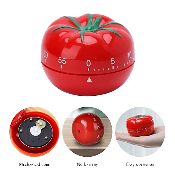 Cartoon Timer Kreativ Kökstimer Mekanisk Köksverktyg Tomat Timer Ägg Timer Kort Timer 60 Minuters Timing Nedräkning med Magnetisk Baksida Alarm
