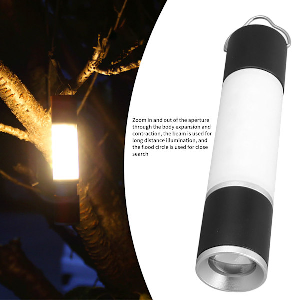 Ficklampor USB Uppladdningsbar Bärbar Justerbar Ljusstyrka Långvarig LED Ficklampa för Camping Vandring