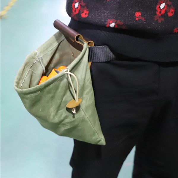 Canvas Forage Bag Trädgård Fruktplockning Väska Svampplockning Väska för Vandring Camping Jakt Strand Fällbar Lätt att bära