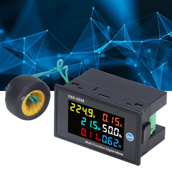 Effektmätar Enfas LCD Digital Display Spänning Ström Mätare Testare AC 40‑300V