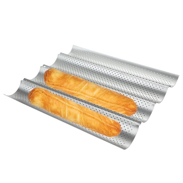 Franskbrødform for baking, perforert design og matsikkert materiale brødform med jevn baking karbonstålkonstruksjon, lang non-stick form