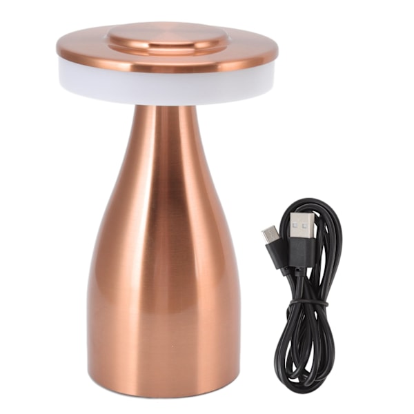 LED-bordslampa med touch-kontroll, 3-läges dimbar, USB-laddningsbar, dekorativ, bärbar nattdukslampa för barnkammare, koppar
