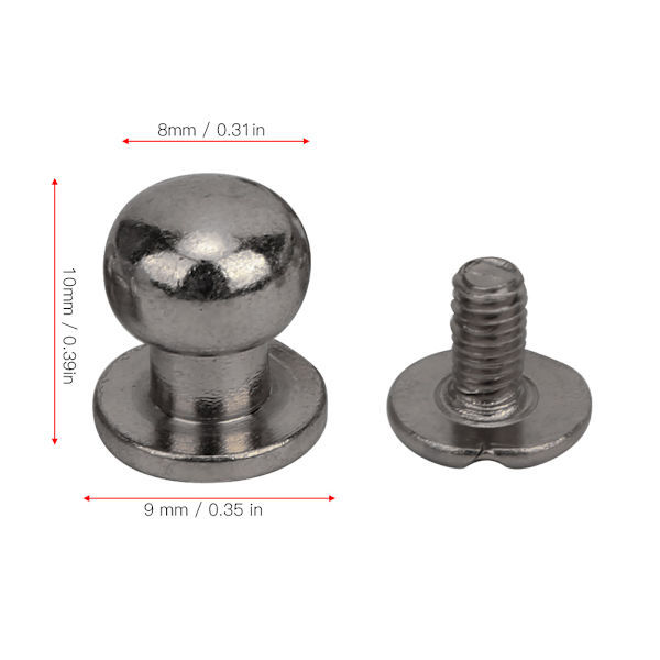 20 st 9 x 8 mm DIY zinklegering nitar runda huvudnippel spikväska skor tillbehör för läder, pistol färg