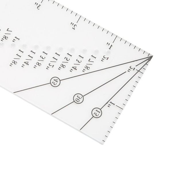 Sömnadsmånlinjal med magnetisk sömguide, tydlig skala, robust, hållbar, hög precision, bärbar symaskinslinjal, transparent
