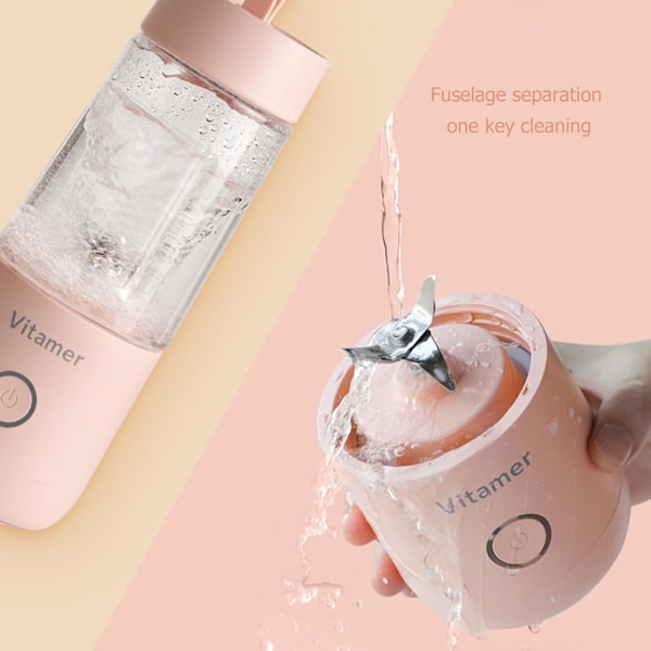 Portabel Juice Mixer, Din Ultimata Resekompis För Färska Drycker, USB-Laddning, Rostfria Stålknivar, Designad För Säker Och Problemfri Användning