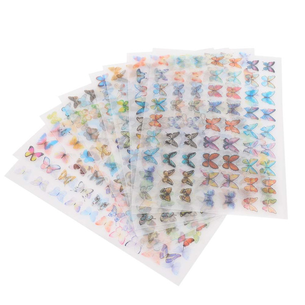 8 st Nail-Art Öron Värme Krymp DIY Handgjord Material Fjäril Form DekorationH17-H24
