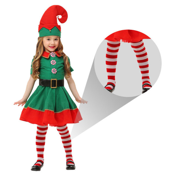 Kostymer Tjej Elf Kostym För Barn Xmas Jul Kostymer