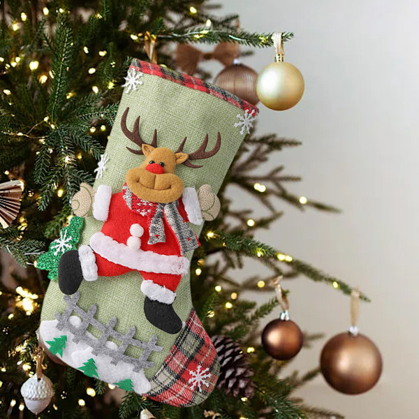 Söt Julstrumpa Julfest Julstrumpa