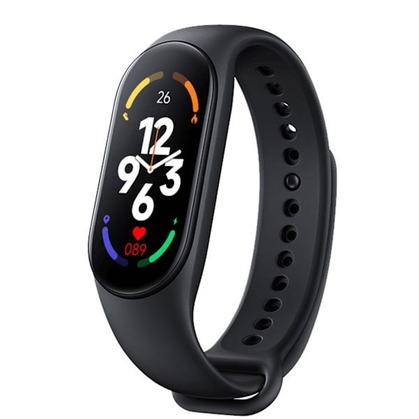 M7 Smart Armband Multifunktion Silikon Dynamisk Färg Stor Skärm Fitness Klocka Band för Hjärtfrekvens Sömnövervakning Svart