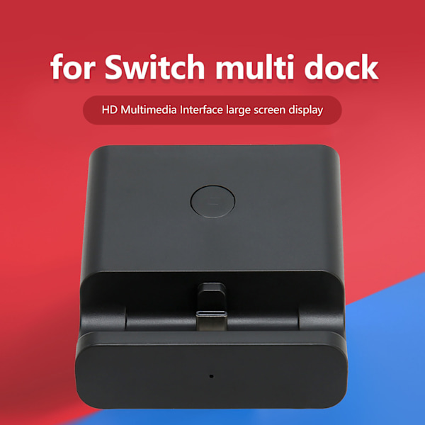 Kompakt Dockningsstation, Utökade Funktioner för Nintendo Switch med 1080P Videoutgång, Flera Portar för Enkel Anslutning, Portabel Design för
