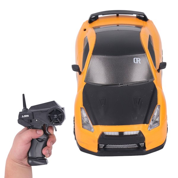 RC Driftbil 4-hjulsdrift 1/24 Fjärrstyrd Racerbil med Uppladdningsbart Batteri för Vuxna Barn Pojkar Flickor Gul