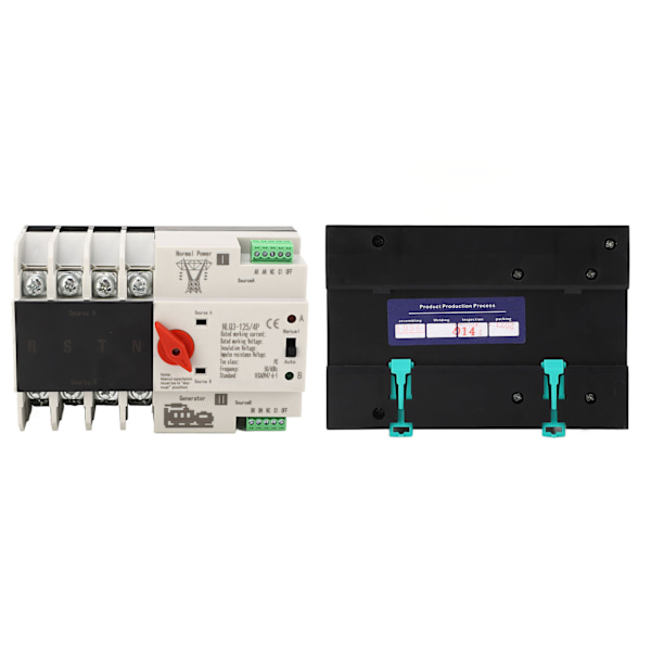 Dubbelströms Automatisk Överföringsswitch 4P Snabbväxling Styrswitch PC AC 110V 80A