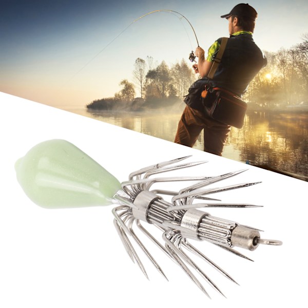 Luminous Octopus Jig Hooks - Glow in the Dark Fiske Krokar - Fiske Bete Tackle för Saltvatten 11g
