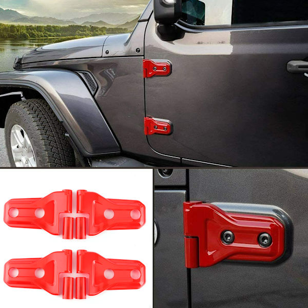 16 st/set Dörrgångjärnsskydd Trim Passar för Jeep Wrangler JL JLU Gladiator Bagageutrymme JTRed