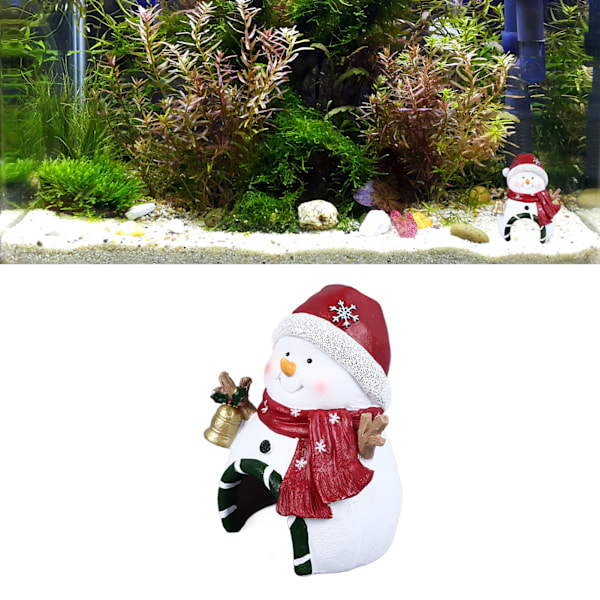 Jul Akvarium Dekoration Multifunktionell Landskapsarkitektur Resin Jul Fisk Tank Ornament för Akvarium Hem Kontor Jul Snögubbe