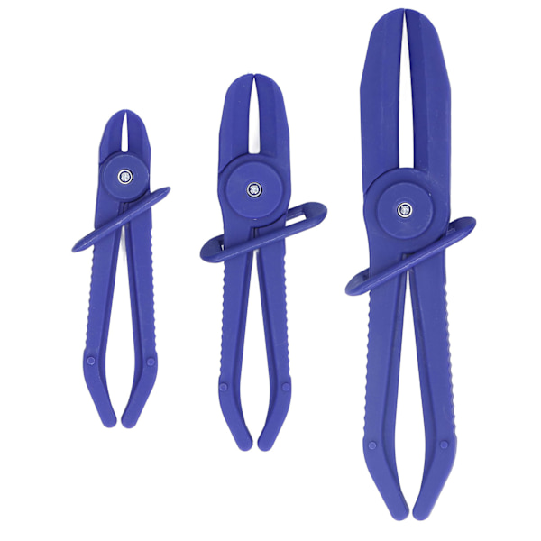 3-pack flexibla slangtångsset Isolerad nylonbromsbränsleslangklämmor Flera storlekar Blå
