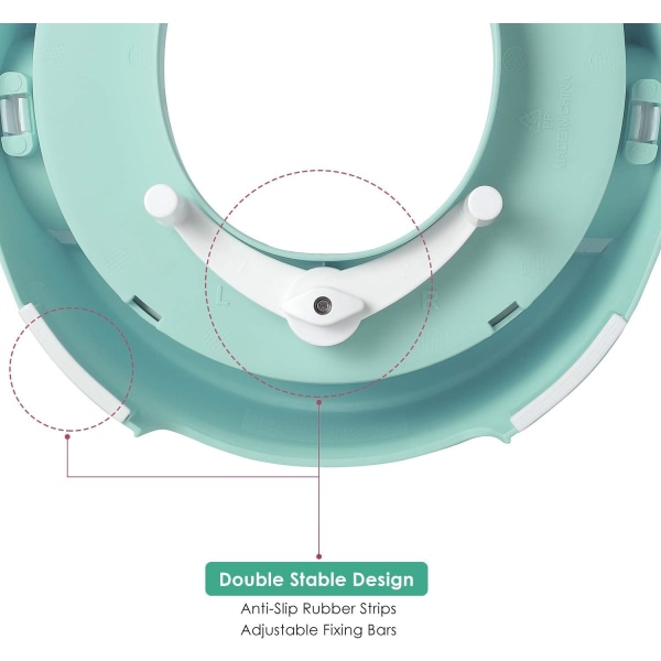 Toalettförminskare, Toalettförhöjare för barn, Barns fotstöd 2 halkfria steg för potträning.(Grön)