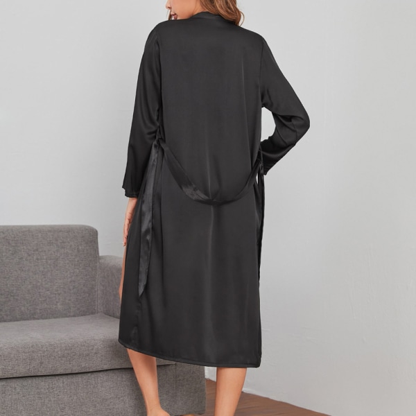 Kvinnors badrock/klänning, mjuk V-ringad kimono badrock