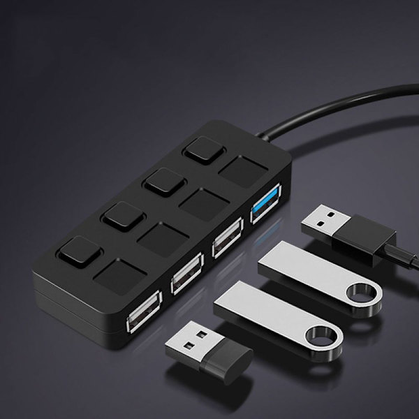 1 st tryckknappsoberoende omkopplare med en tryckning och fyra portar USB3.0-distributör -USB3.0+2.0