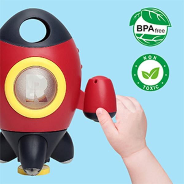 Badleksaker | Badleksaker för småbarn 1-3 år | Space Rocket Spray Vatten med Roterbar Fontän Dusch Badkar Leksaker | Baby Shower Badleksaker för