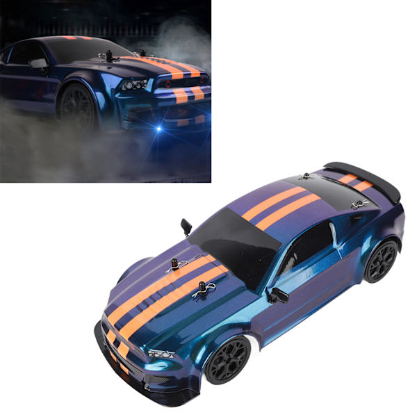 1/14 RC Driftbil Anti Interferens 2.4G Fjärrkontroll 4WD RC Racing Bilmodell med Frontljus 2 Set Hjul Singelbatteri