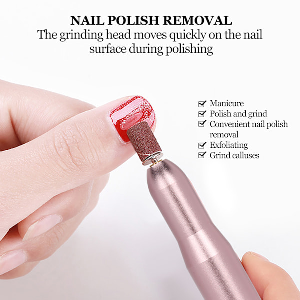 Professionell Nagelfilsmaskin, Elektrisk Nagelborr för Allt-i-Ett Nagelbehov, Portabel Elektrisk Nagelfil med Låg Ljudnivå och Låg Värme Design