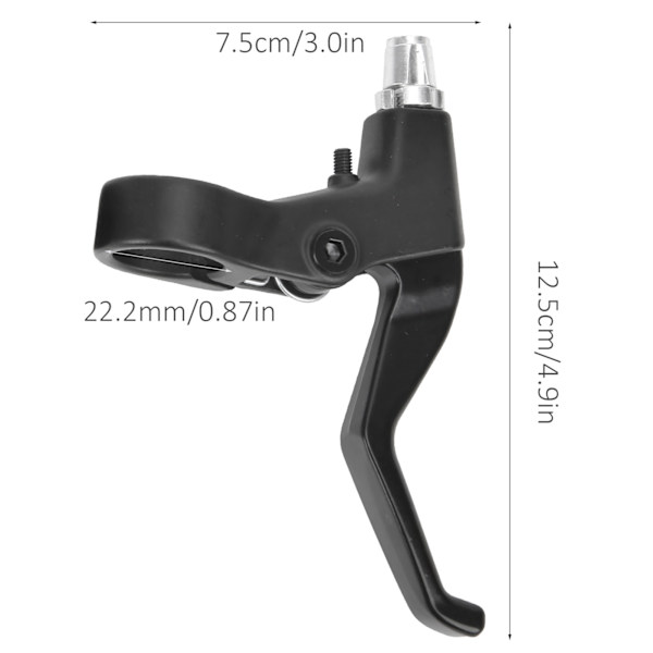 Cykelbromshandtag i aluminiumlegering, 22,2 mm diameter, svart