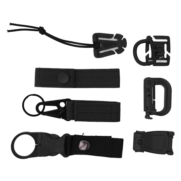 30 st Molle-fästen D-spänne Ryggsäcks spänne Nylonband Ryggsäckstillbehör för picknick Camping Resor Svart