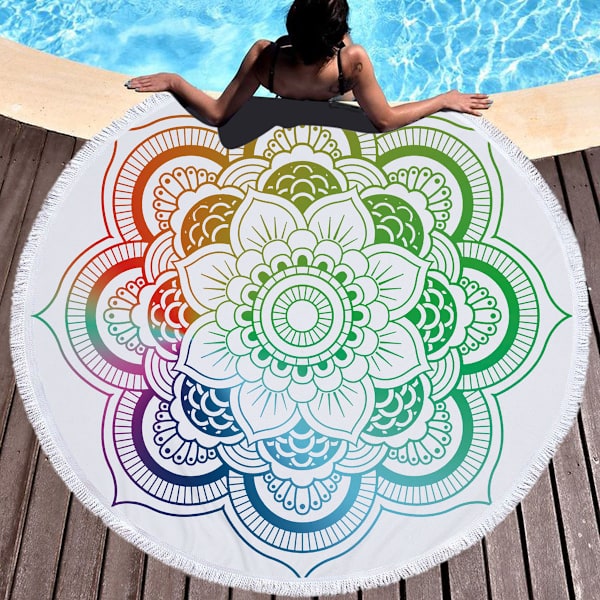 Rund strandhandduk, strandhandduk The Tapestry Sofa Cover Sjal Yogamatta Bordsduk Bärbar picknickmatta