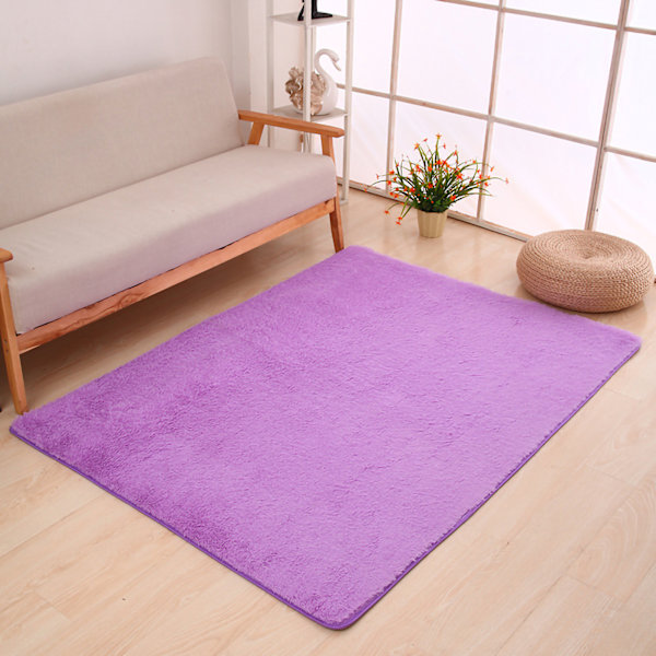 2,62 x 3,94 fot lila matta i polyesterfiber, sovrumsmatta, heminredningsmatta