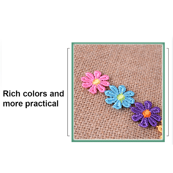 Dekorativ Sömnad Broderi, Blomster Spetsband, Hållbart Mjukt Bekvämt, Chic Elementmönster, Broderat Diy Handgjort För Hantverk