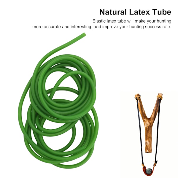 Q4070 5M Naturligt latexgummirör Stretch elastiskt rör Utomhusjakt ErsättningsbandFluorescerande grönt