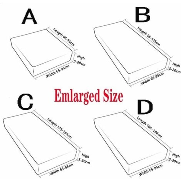 Stretchig soffkuddefodral Möbelskydd Överdrag Soffa Säte Överdrag Soffa Överdrag Dammskydd Möbelskydd (Färg: 1, Storlek: S (50-65 cm))